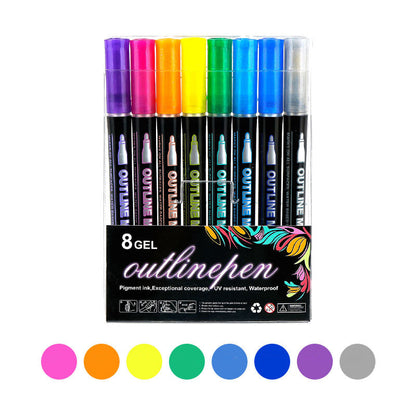 🎁 Double Outline Glitter Coloring Pen Set