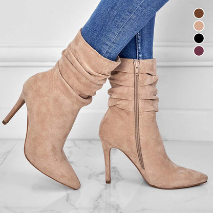 💖Limited Sale 50% OFF💖Women's Pointed Toe High Heel Short Boots